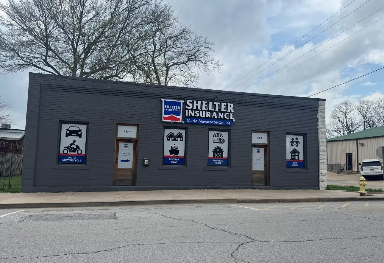 The Shelter Insurance office of Maria Navarrete-Collins on N. Wright Street in downtown Siloam Springs, Arkansas